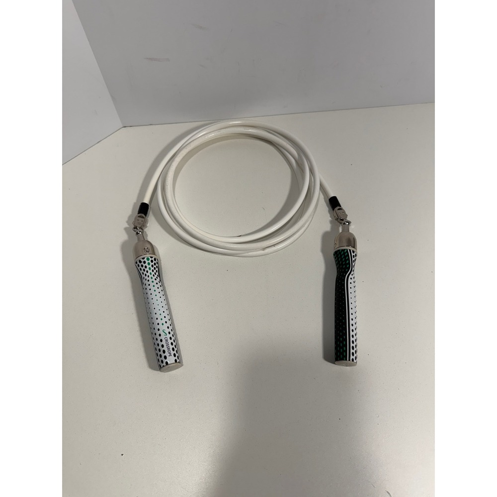 Crossrope Slim Handles Weighted Jump Rope Set White 1/2 lb Rope Green Dot Grip